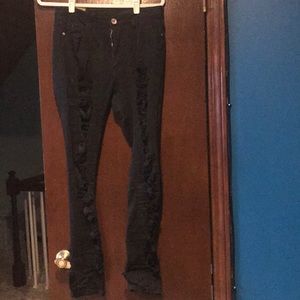 Black ripped jeans